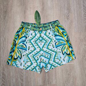 Farm Rio Linen ECOVERO Tropical Tapestry Shorts Large New With Tags $130 Unisex